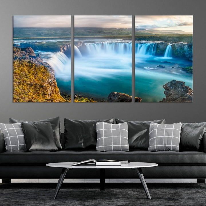 Wall Art Waterfall Canvas Print Grand Waterfall on a Plain