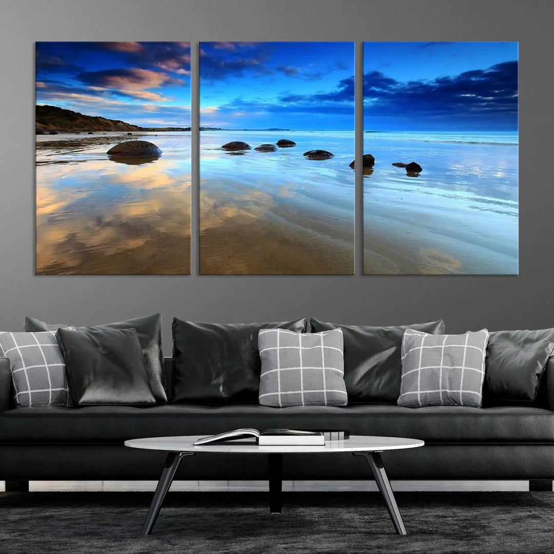 Wonderful Beach Landscape with Mountain Canvas Print 