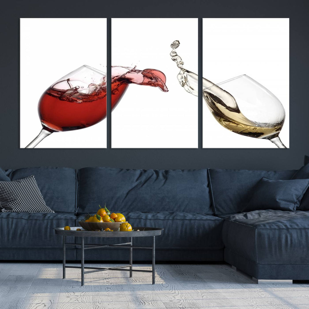 Red and White Wine in Glass Canvas Print