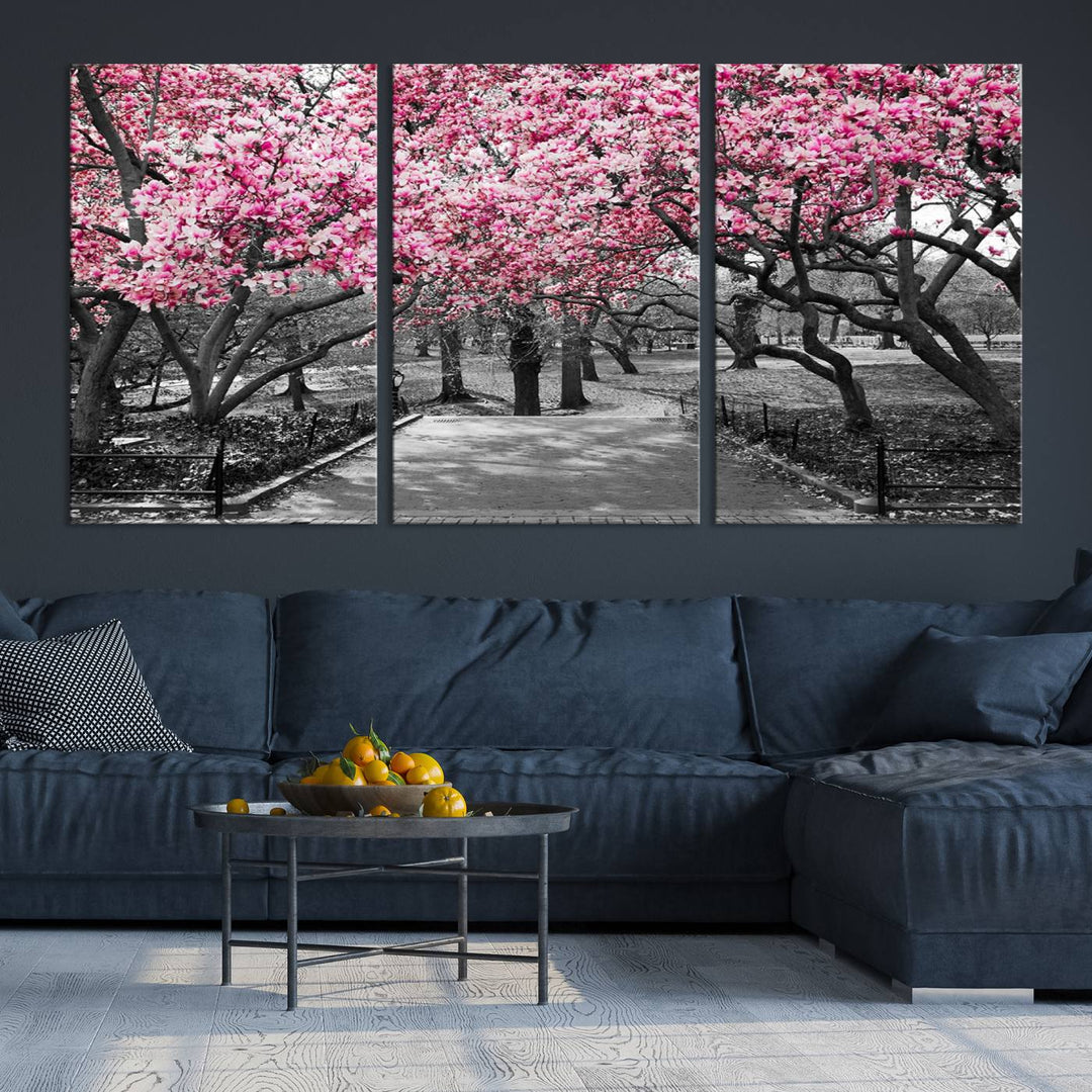 Art mural d’arbres roses Impression sur toile