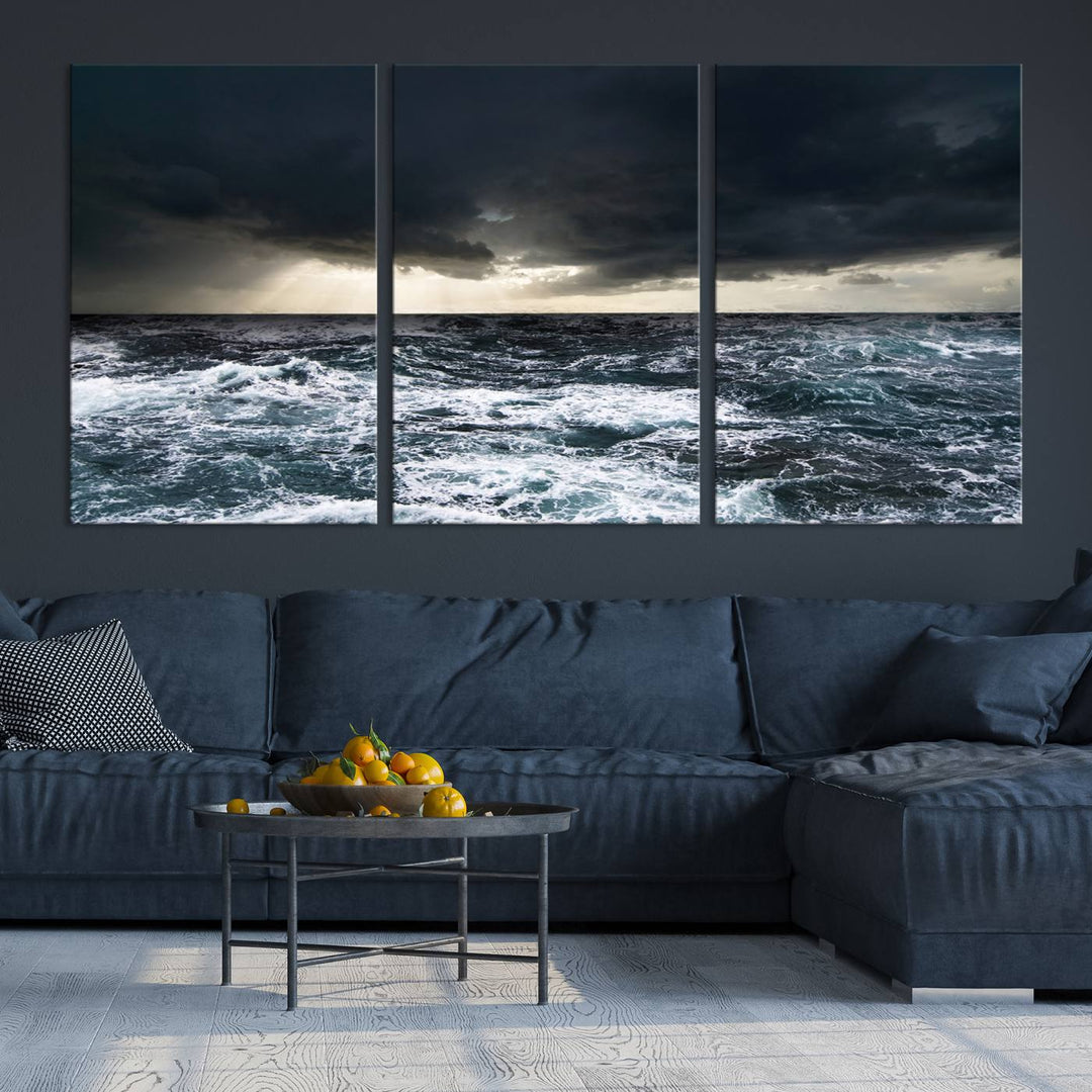 Ocean and Storm Canvas Art Print Hanging Great Print Ocean and