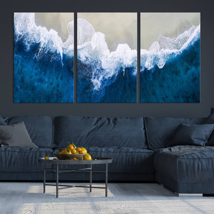 Beautiful Aerial Beach Canvas Wall Art