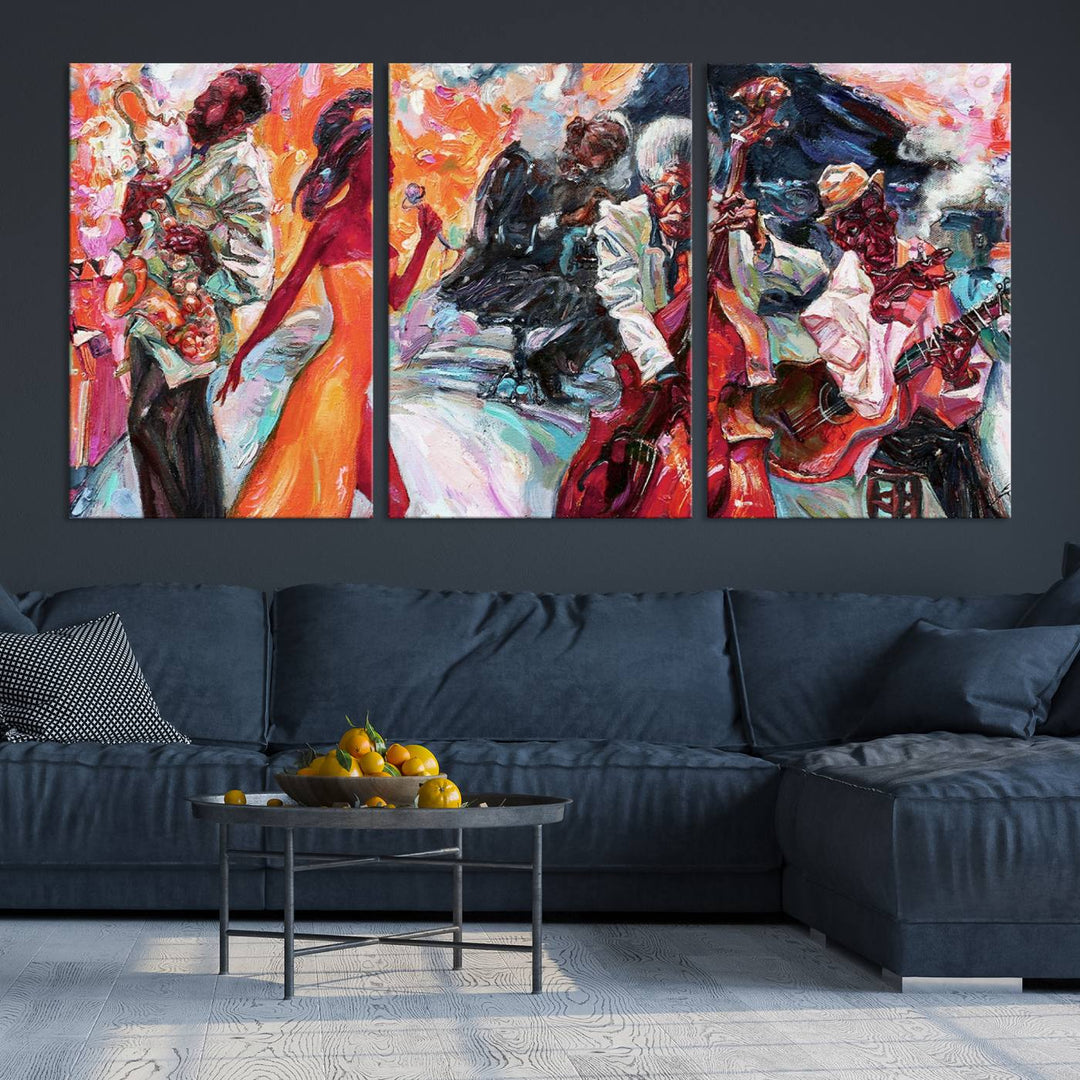 Fantastique abstrait Jazz Band musique toile impression murale