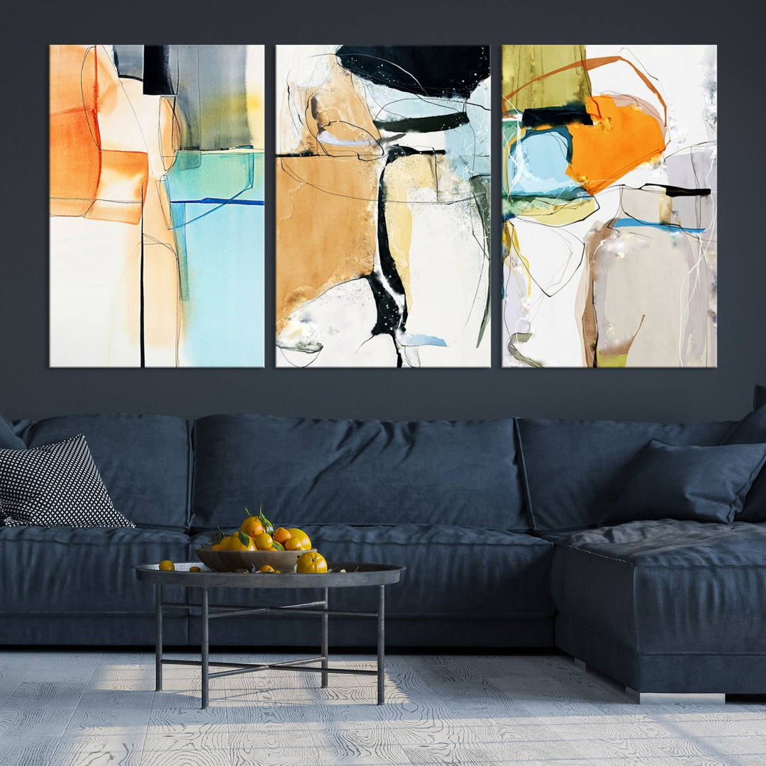 Contemporary Abstract Canvas Wall Art Print Abstract