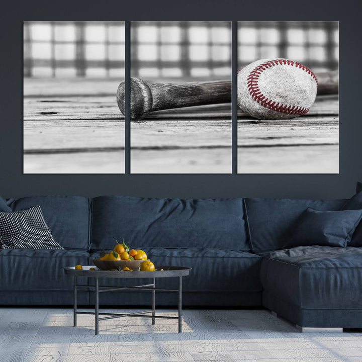 Impression d'art mural sur toile de baseball vintage