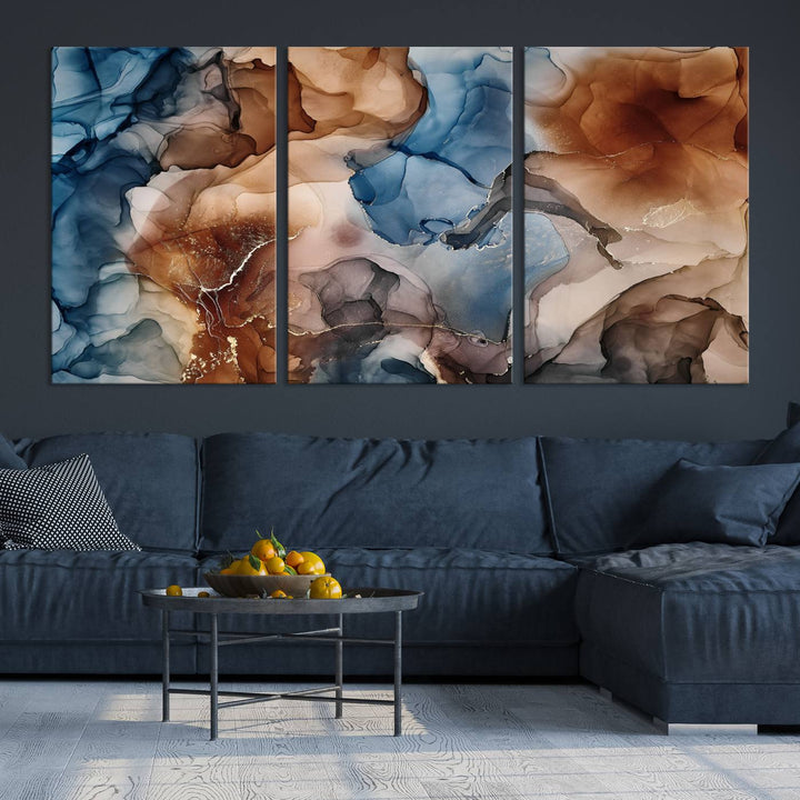 Impression d’art mural sur toile de nuages ​​abstraits colorés