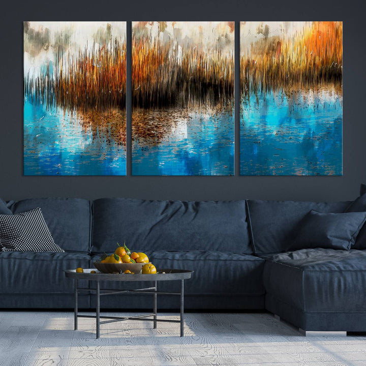 Restful Landscape Art Abstract Lake Canvas Print Wall Art