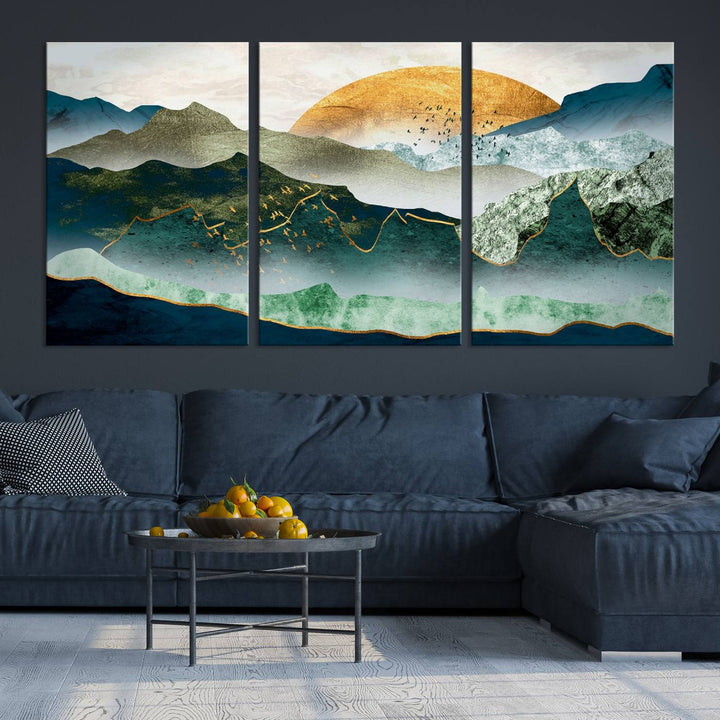 Cheering Sunrise Abstract Painting Canvas Art Print Abstract Landscape Wall Art