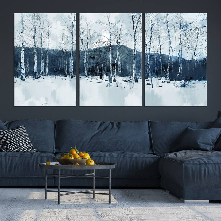 Impression d’art sur toile de forêt d’hiver à couper le souffle Multi Panel Forest Art Winter Photograph Art