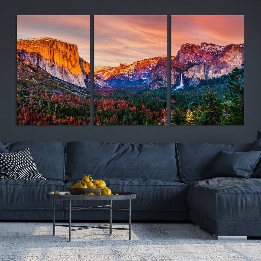 Arte de pared de lienzo del Parque Nacional de Yosemite, impresión de lienzo de Yosemite, obras de arte de Yosemite, arte de pared dividida, arte de pared extra grande, regalo de inauguración de la casa - El Capitán