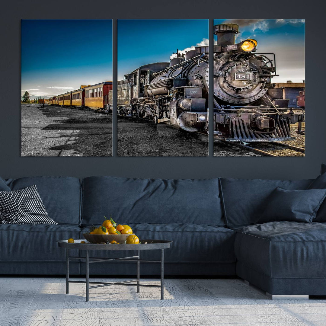 Art mural de train Impression sur toile