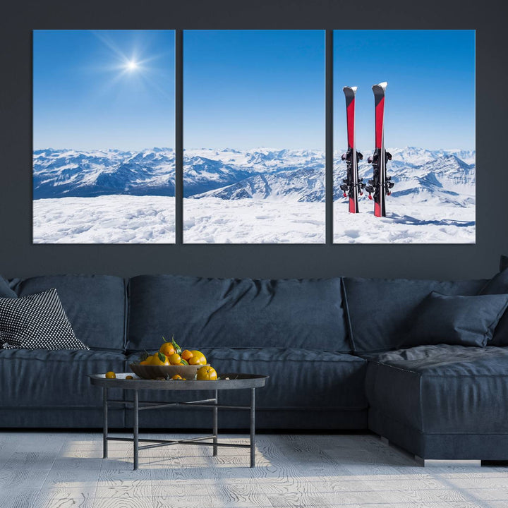 Ski Season Snow Wall Art Canvas Print