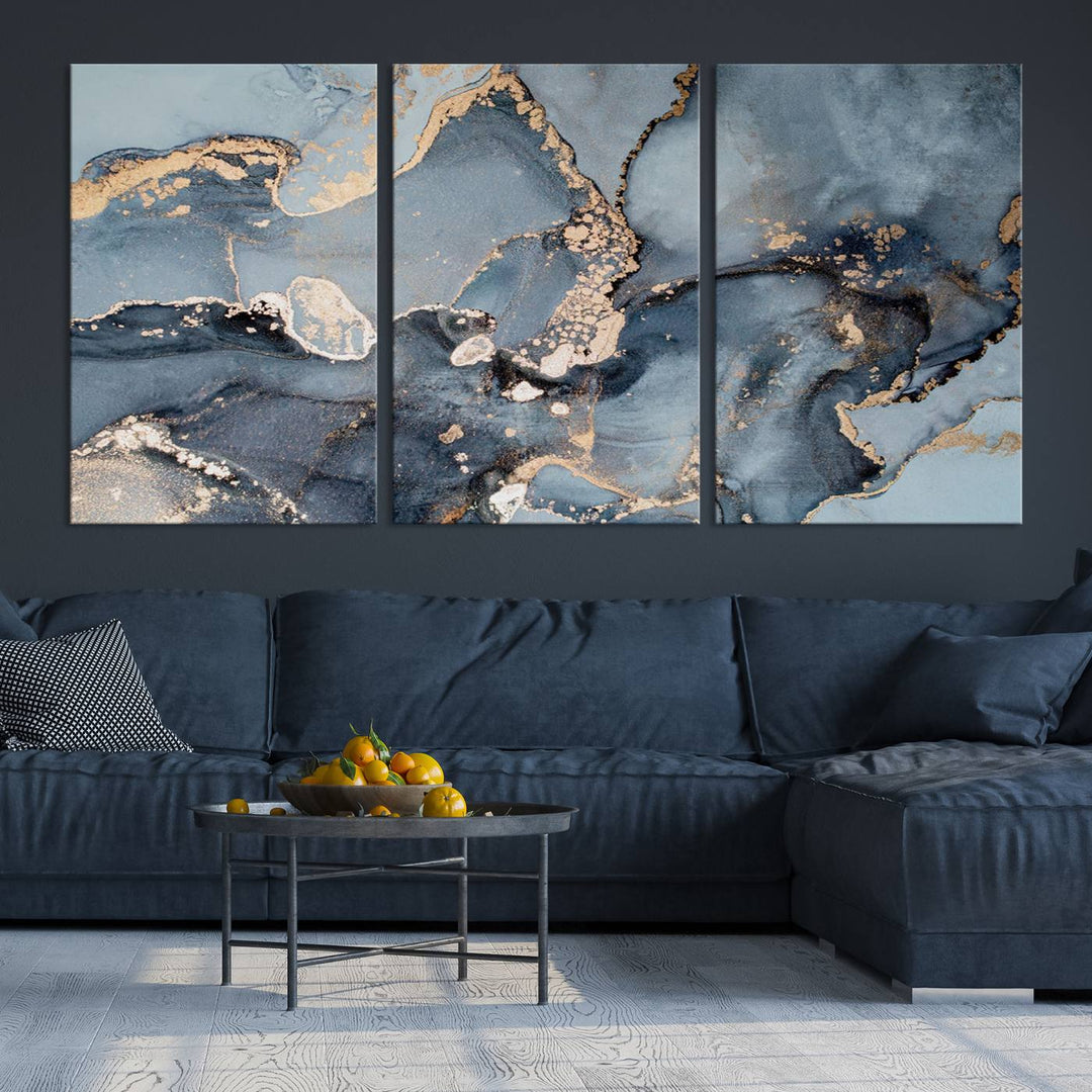 Multipanel Marble Fluid Effect Wall Art Abstract Canvas Wall Art Print