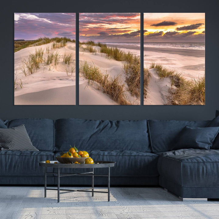 Sunrise On The Beach Wall Art Canvas Print