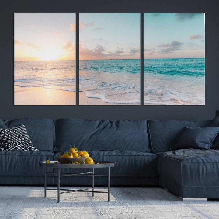 Sunset Beach Art Ocean Vibes Art mural Impression sur toile