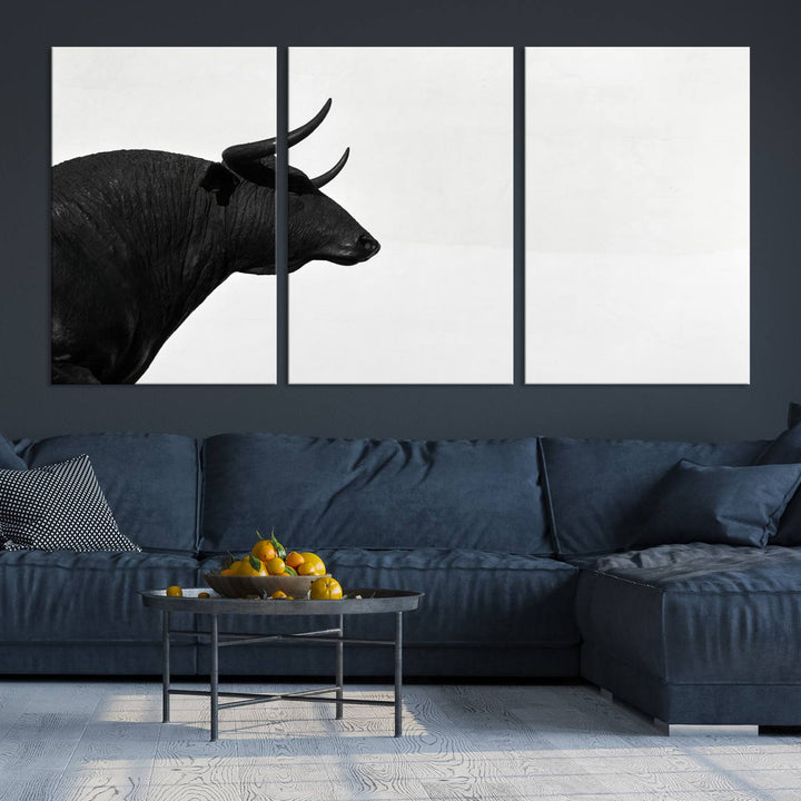 The Spanish Bull Wall Art Canvas Print is crafted on museum-quality canvases and is coated with UV-protective layers for lasting brilliance. It comes ready to hang, effortlessly enhancing your living space.