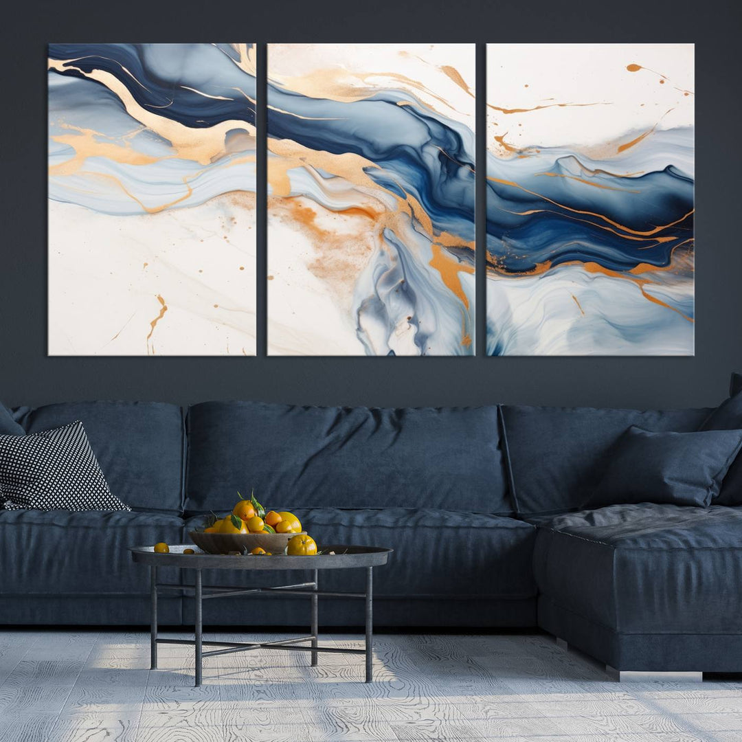 Color Waves Abstract Wall Art Canvas Print