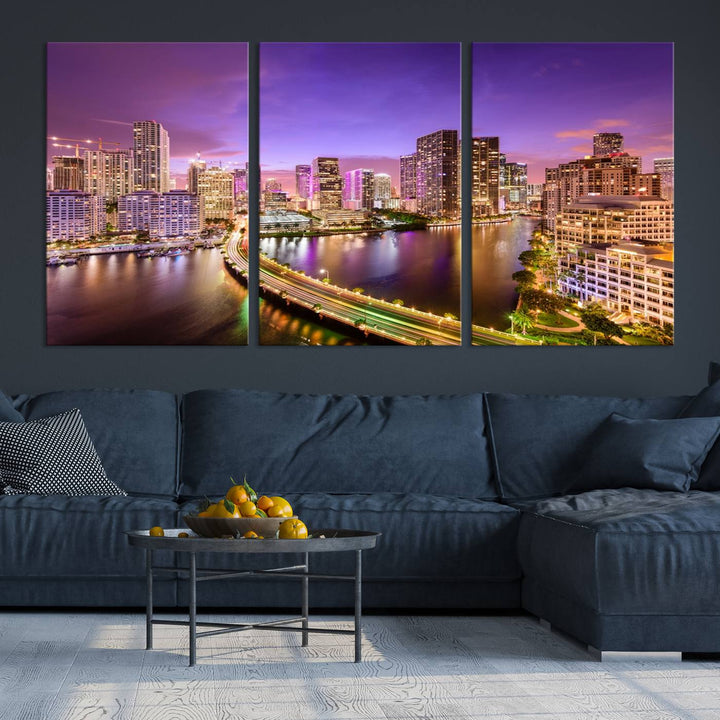 Miami City Wall Art Canvas Print 