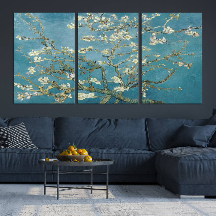 Art mural abstrait en fleurs d'amandier de Vincent Van Gogh Impression sur toile