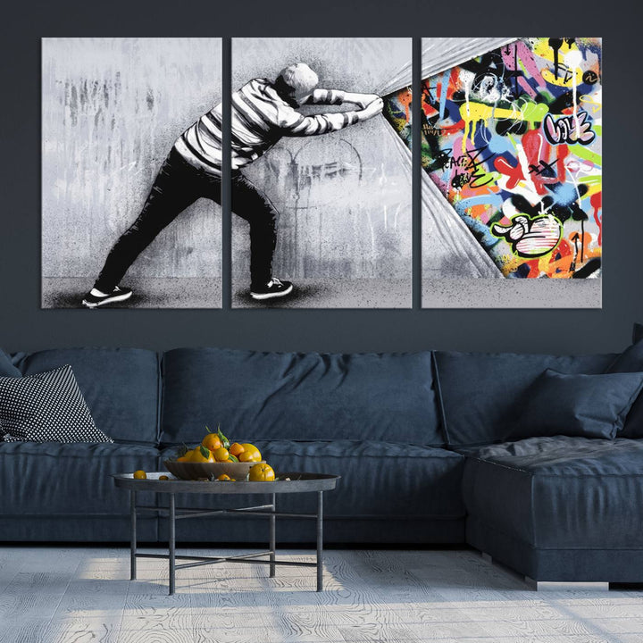 Graffiti canvas wall art Street art print Urban art Graffiti poster canvas art Street art wall decor Abstract art