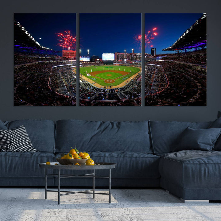 Atlanta Braves Baseball Team Print - Truist Park Stadium Wall Art Canvas Print