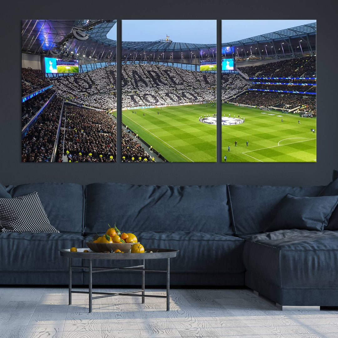 Tottenham Hotspur Stadium Match Day Triple Canvas Wall Art - Premier League Football