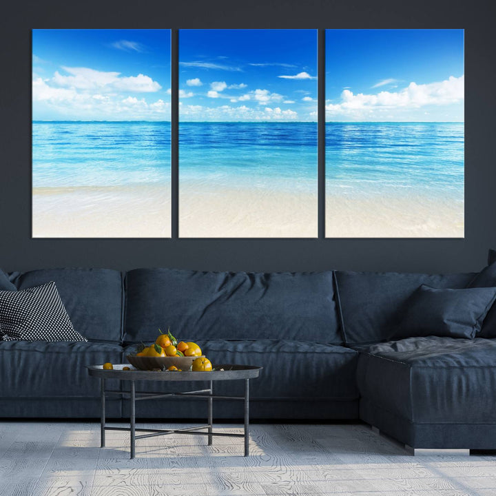 Ocean and Beach Artwork Canvas Print Wall Art