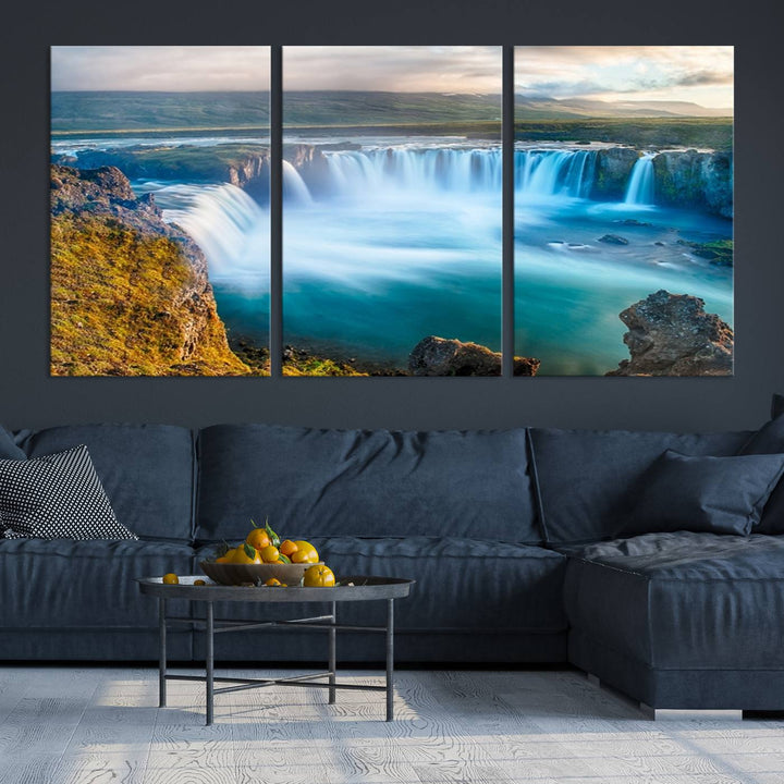 Wall Art Waterfall Canvas Print Grand Waterfall on a Plain