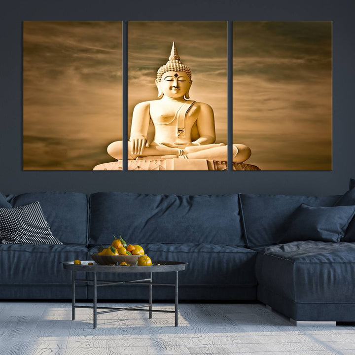 Reclining Buddha Statue Canvas Print 