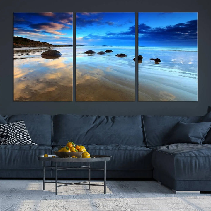 Wonderful Beach Landscape with Mountain Canvas Print 