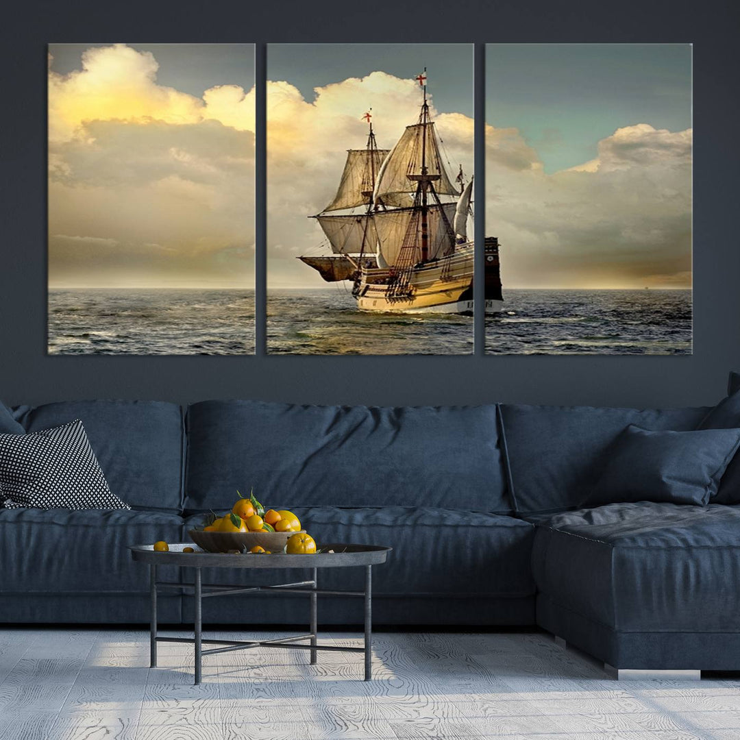 Wall Art English War Ship Canvas Print