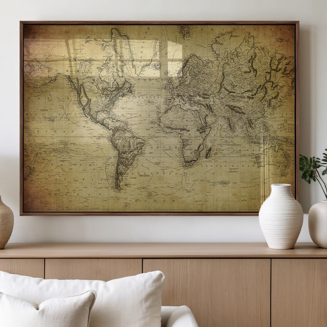 Push Pin World Map Canvas Print | Travel Tracker Wall Art