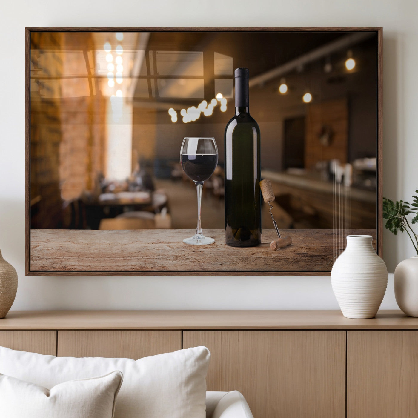 MGV-FP-60X30-3P - Wine and Bottle Wall Art Canvas Print