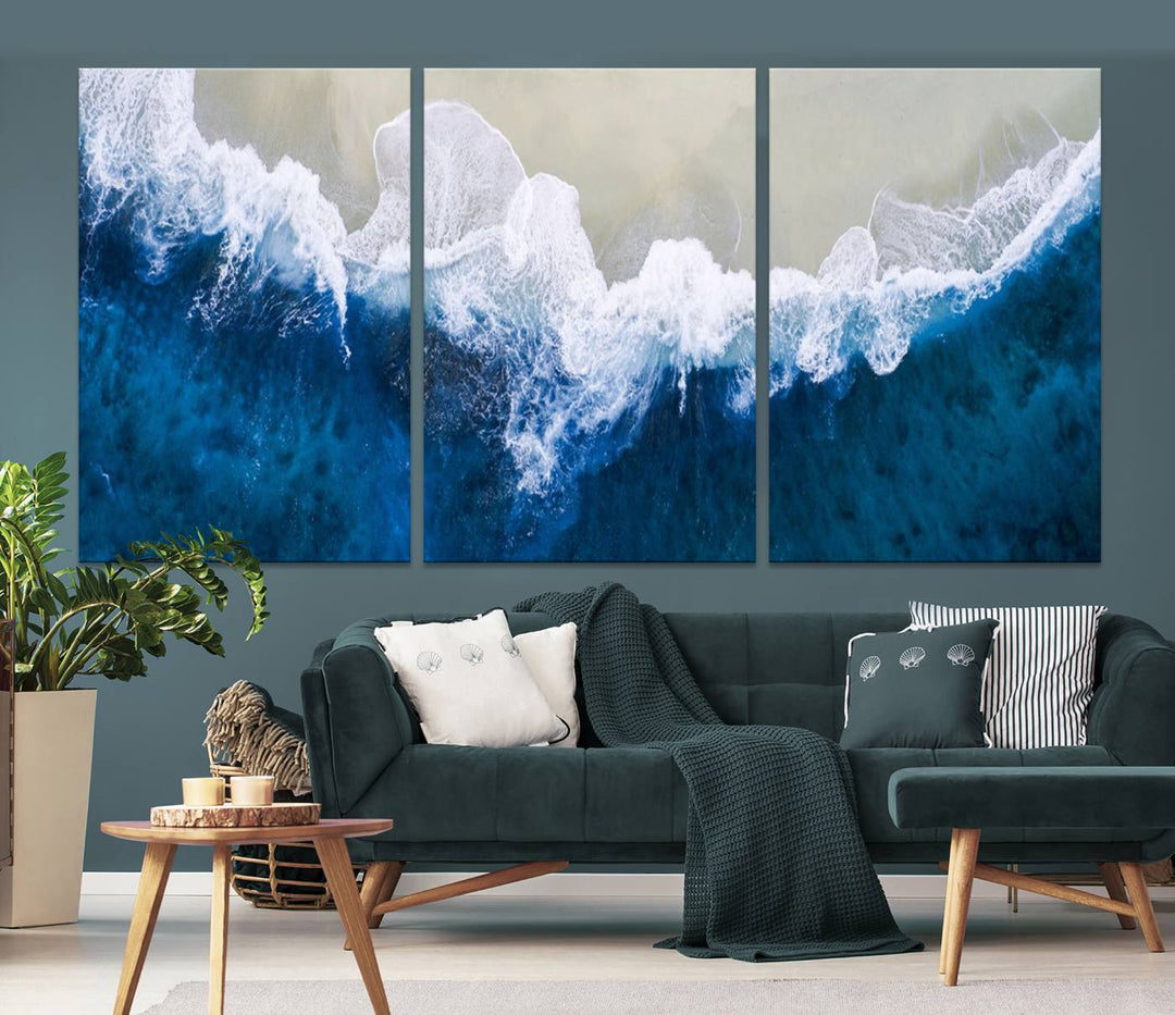 Beautiful Aerial Beach Canvas Wall Art