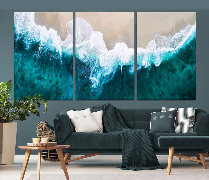 Mind-Blowing Aerial Beach Canvas Wall Art Print