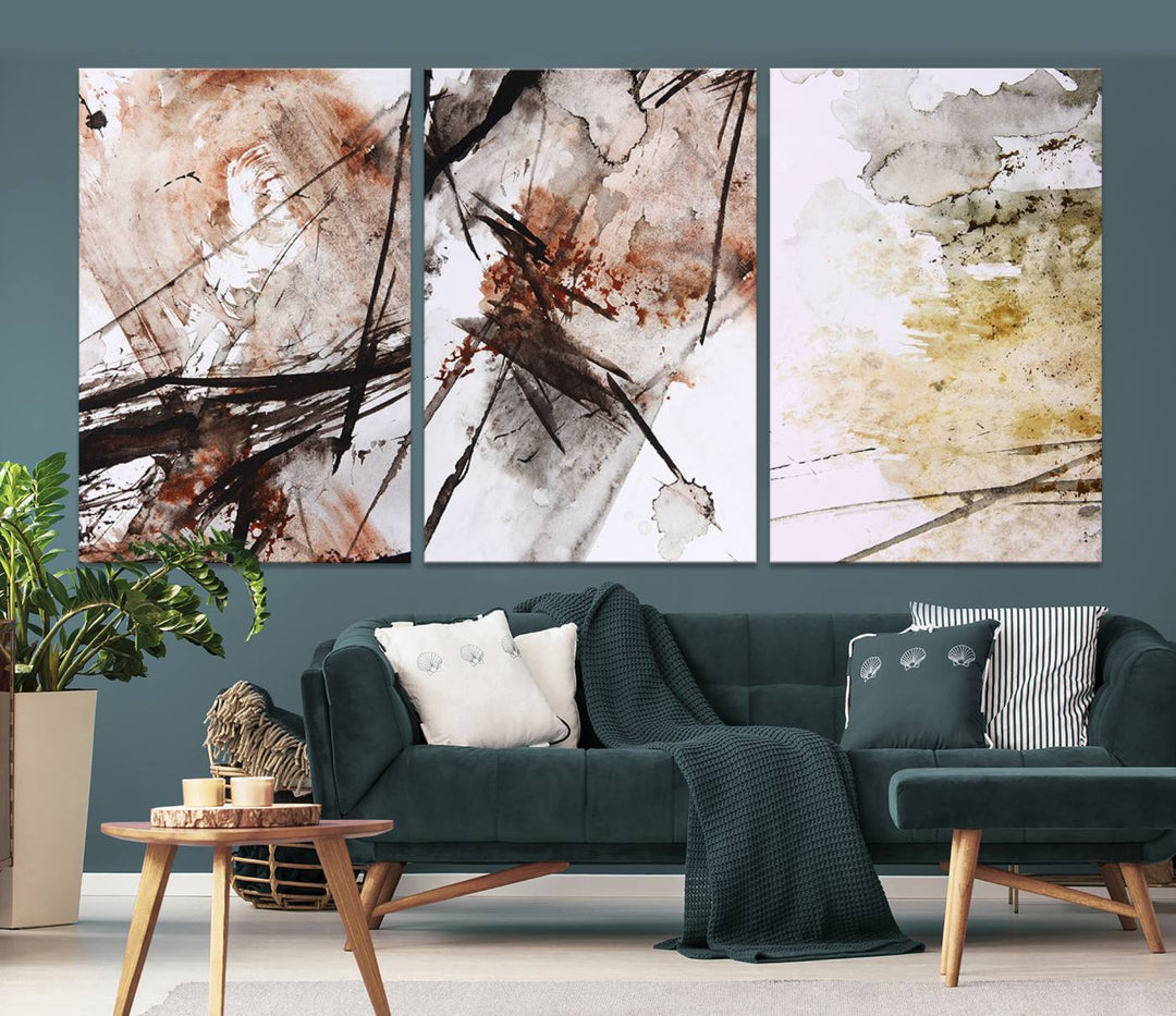 Vintage Grunge Abstract Canvas Wall Art