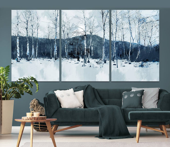 Impression d’art sur toile de forêt d’hiver à couper le souffle Multi Panel Forest Art Winter Photograph Art