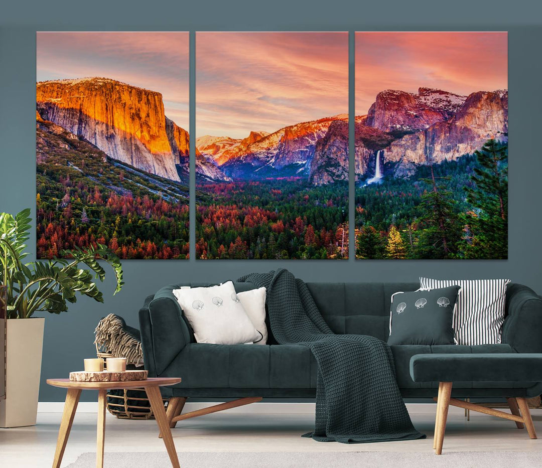 Arte de pared de lienzo del Parque Nacional de Yosemite, impresión de lienzo de Yosemite, obras de arte de Yosemite, arte de pared dividida, arte de pared extra grande, regalo de inauguración de la casa - El Capitán