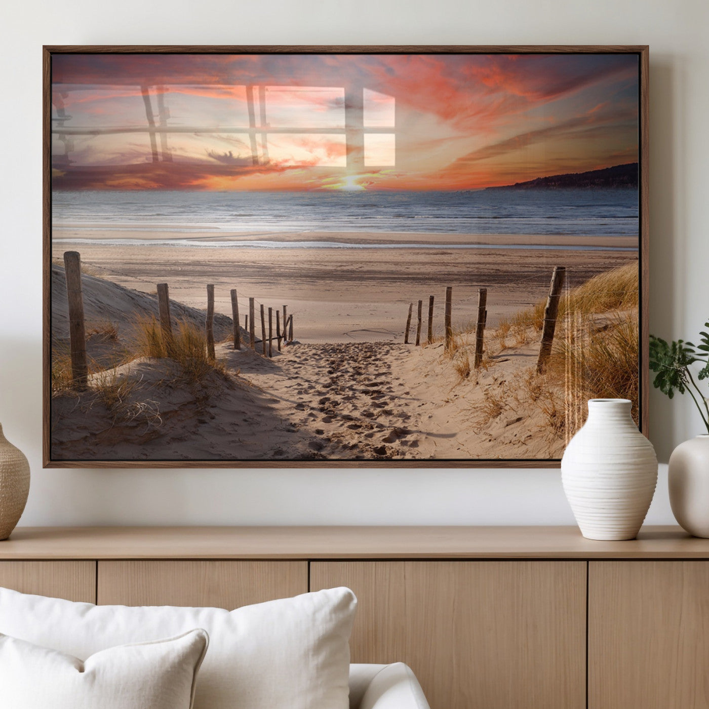 MGV-FP-60X30-3P - Sunset on the Sea Wall Art Canvas Print