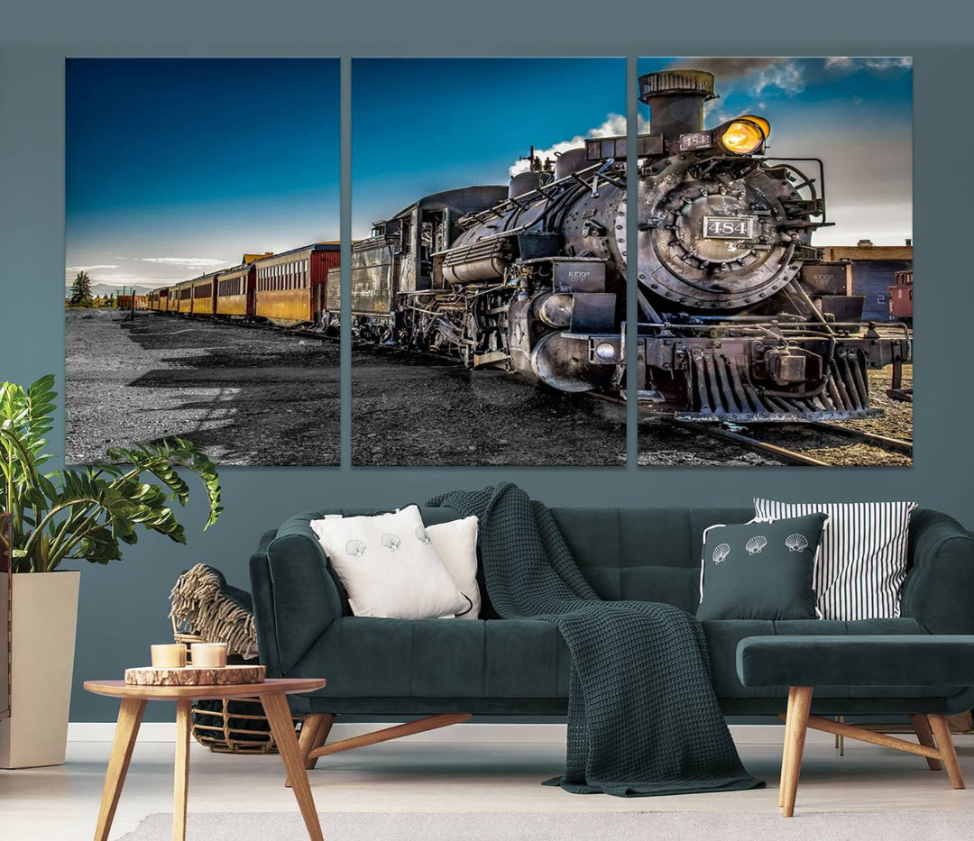 Art mural de train Impression sur toile