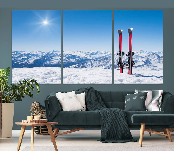 Ski Season Snow Wall Art Canvas Print