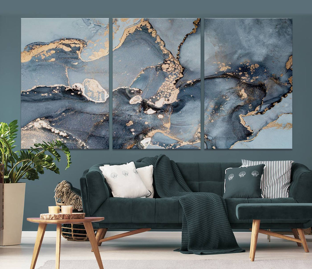 Multipanel Marble Fluid Effect Wall Art Abstract Canvas Wall Art Print