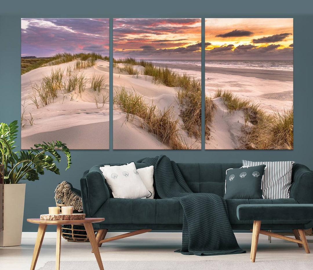 Sunrise On The Beach Wall Art Canvas Print