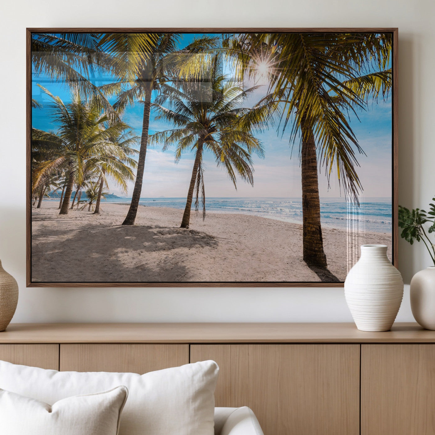 98175-MGV-FP-36X24-3P_Walnut-Palm Beach Tropical Island Wall Art Canvas Print