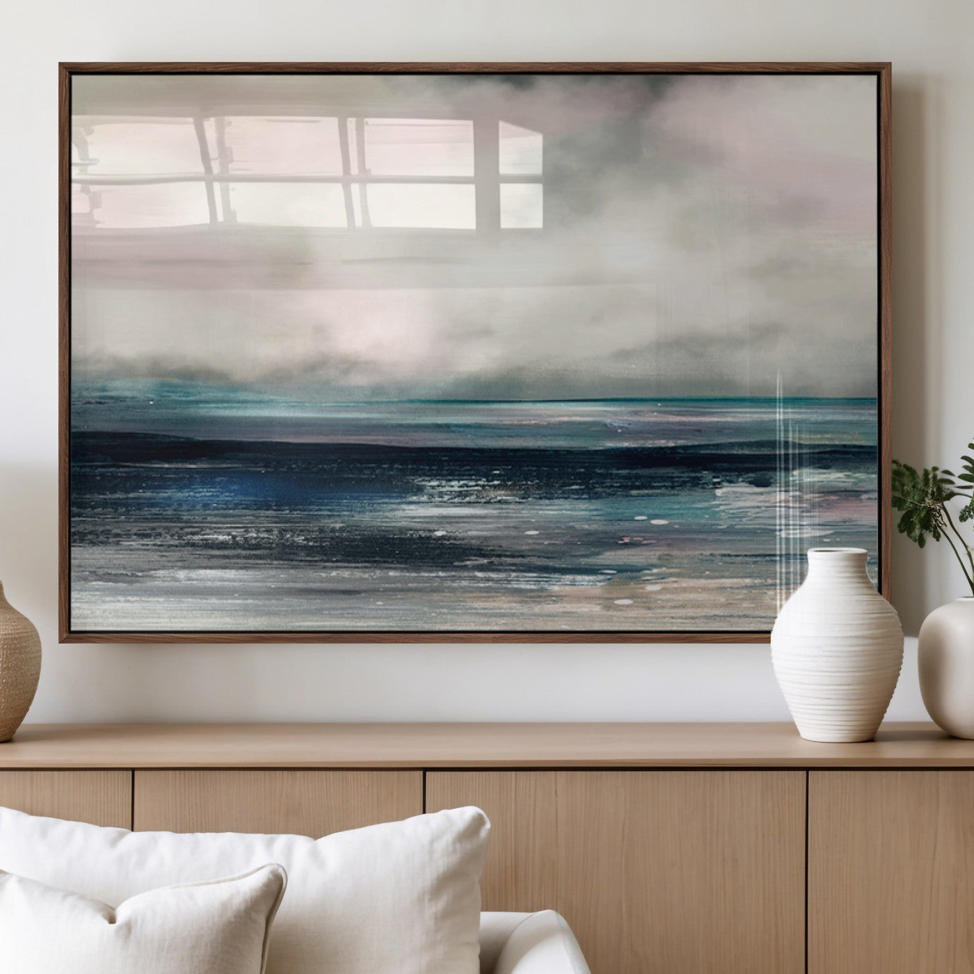 MGV-FP-36X24-3P - Abstract Ocean Wall Art Print – Modern Seascape Canvas Print – Minimalist Coastal Artwork