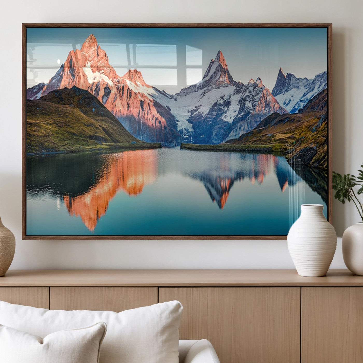 MGV-FP-36X24-3P - Landscape Mountain and Lake View Wall Art Canvas Print