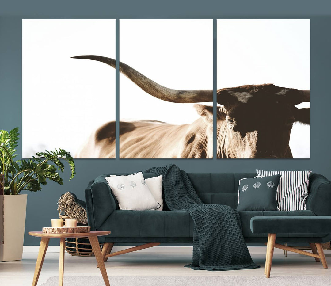 Toile d’art mural Texas Cow Longhorn