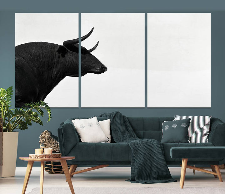 The Spanish Bull Wall Art Canvas Print is crafted on museum-quality canvases and is coated with UV-protective layers for lasting brilliance. It comes ready to hang, effortlessly enhancing your living space.