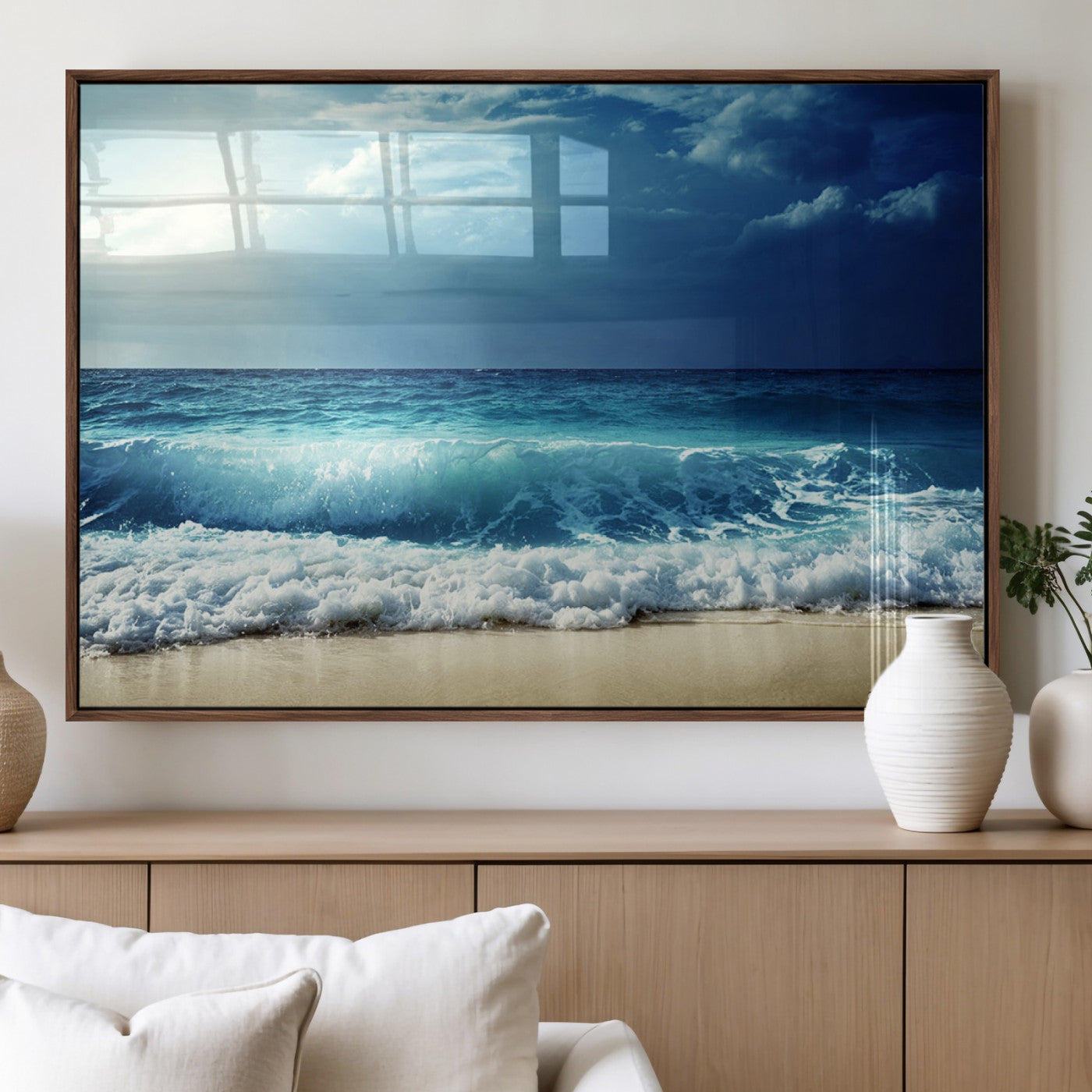 MGV-FP-36X24-3P - Majestic Ocean Wave Wall Art Canvas | 3 Panel Large Seascape Print for Living Room, Bedroom, Office