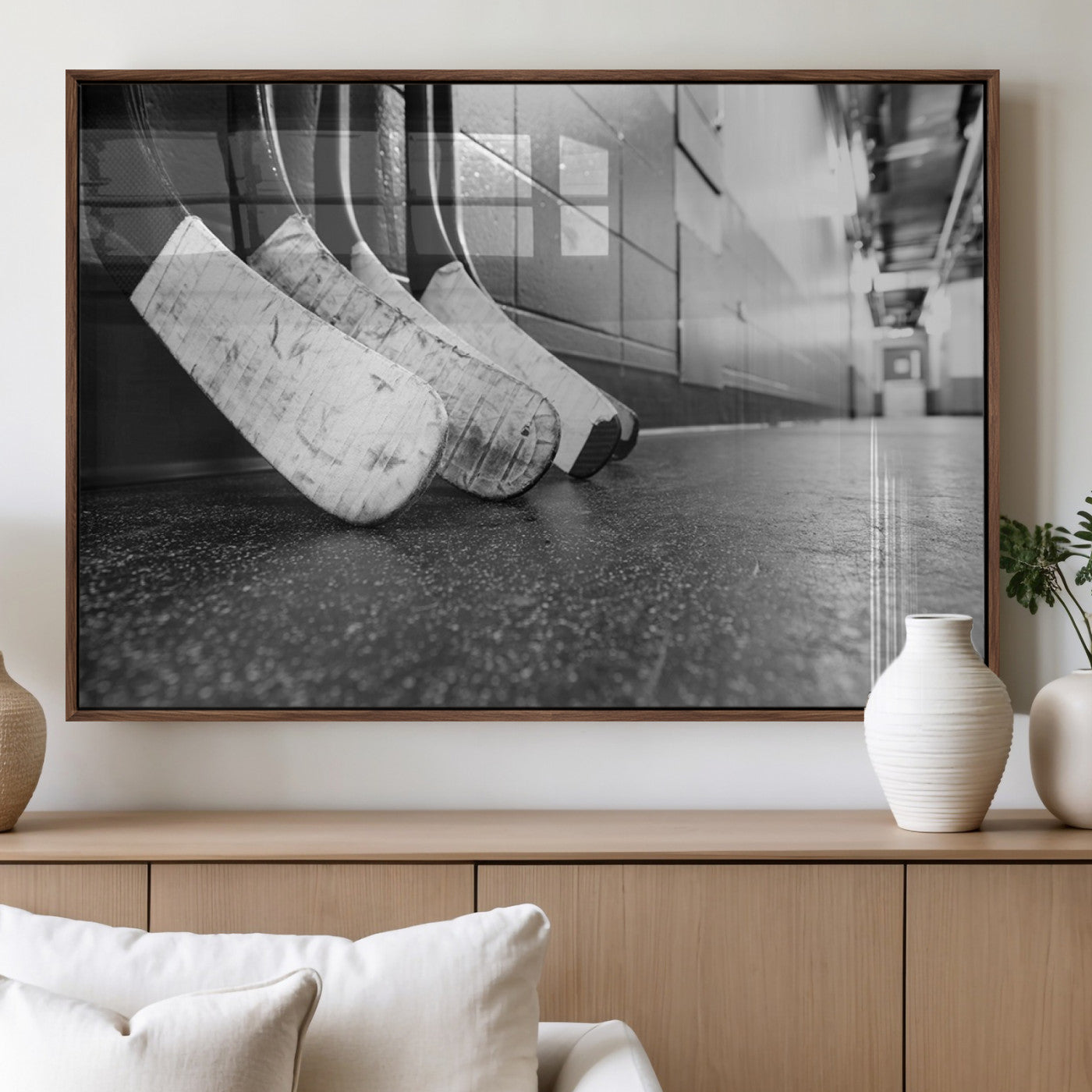 16961-MGV-FP-36X24-3P_Walnut-Ice Hockey Wall Art Canvas Print